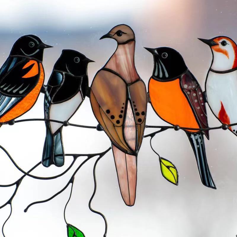 Revalki ColorAura | Gebrandschilderd glas vogel Suncatcher