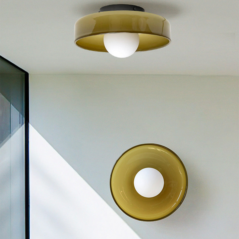 Culina – Ronde flush plafondlamp – Glasdesign voor keuken & interieur