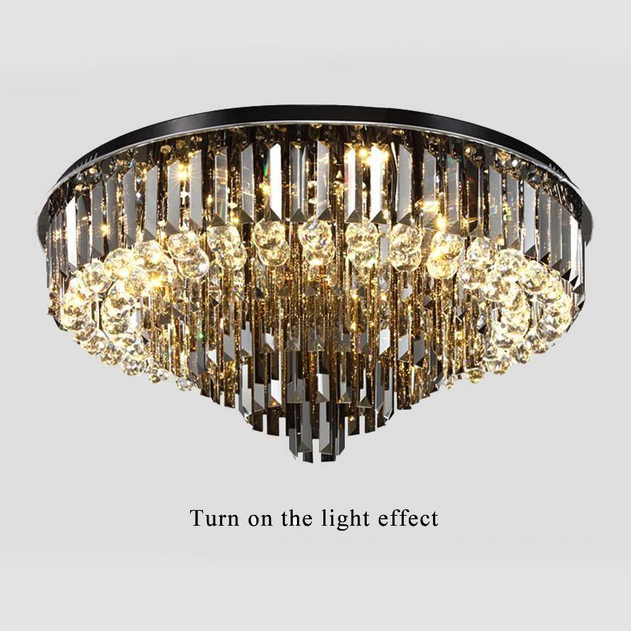 Lumivista – Llum de sostre de cristall de luxe – Disseny d'espill i bola de vidre