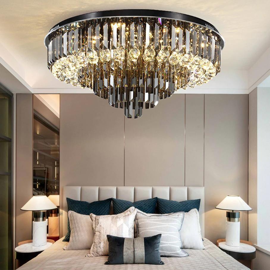 Lumivista – Llum de sostre de cristall de luxe – Disseny d'espill i bola de vidre