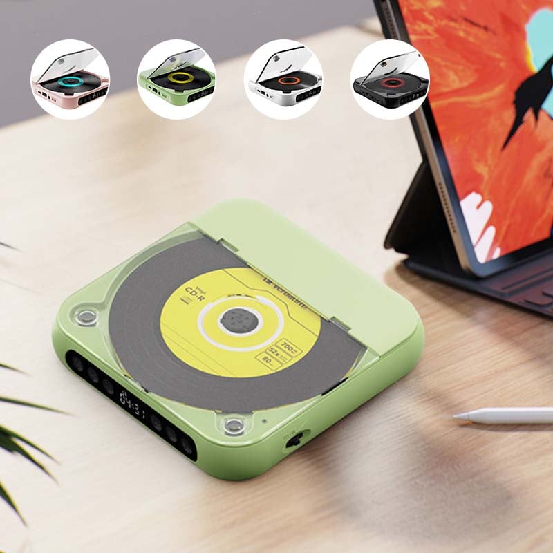 Portable CD Speler – Bluetooth Muziekspeler met Oplaadbare Batterij en Koptelefoonaansluiting