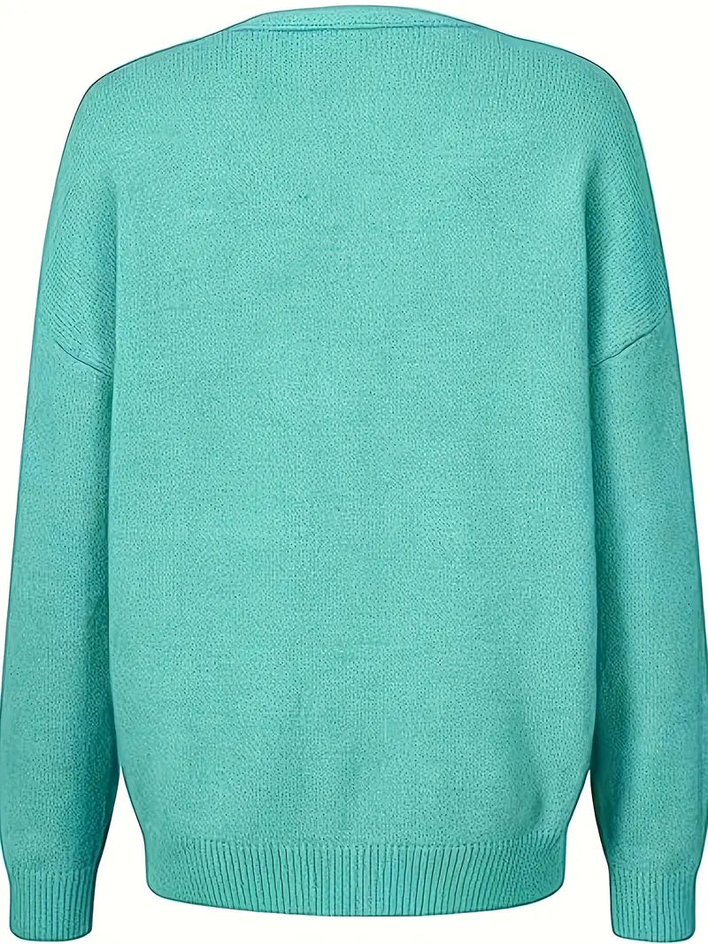 Dev Solid Hue Suéter de Punto con Recortes - Moda Femenina Elegante