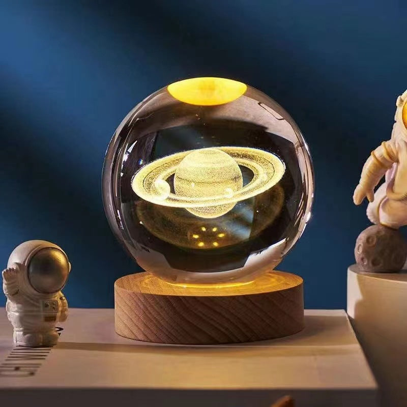 3D kristallen bol nachtlamp - Elegant licht voor een moderne sfeer