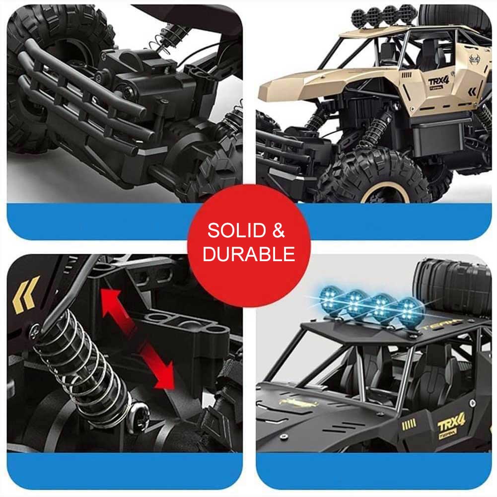 TerraX – camión monstruo RC 6WD con LED & 52 km/h – para fans do offroad