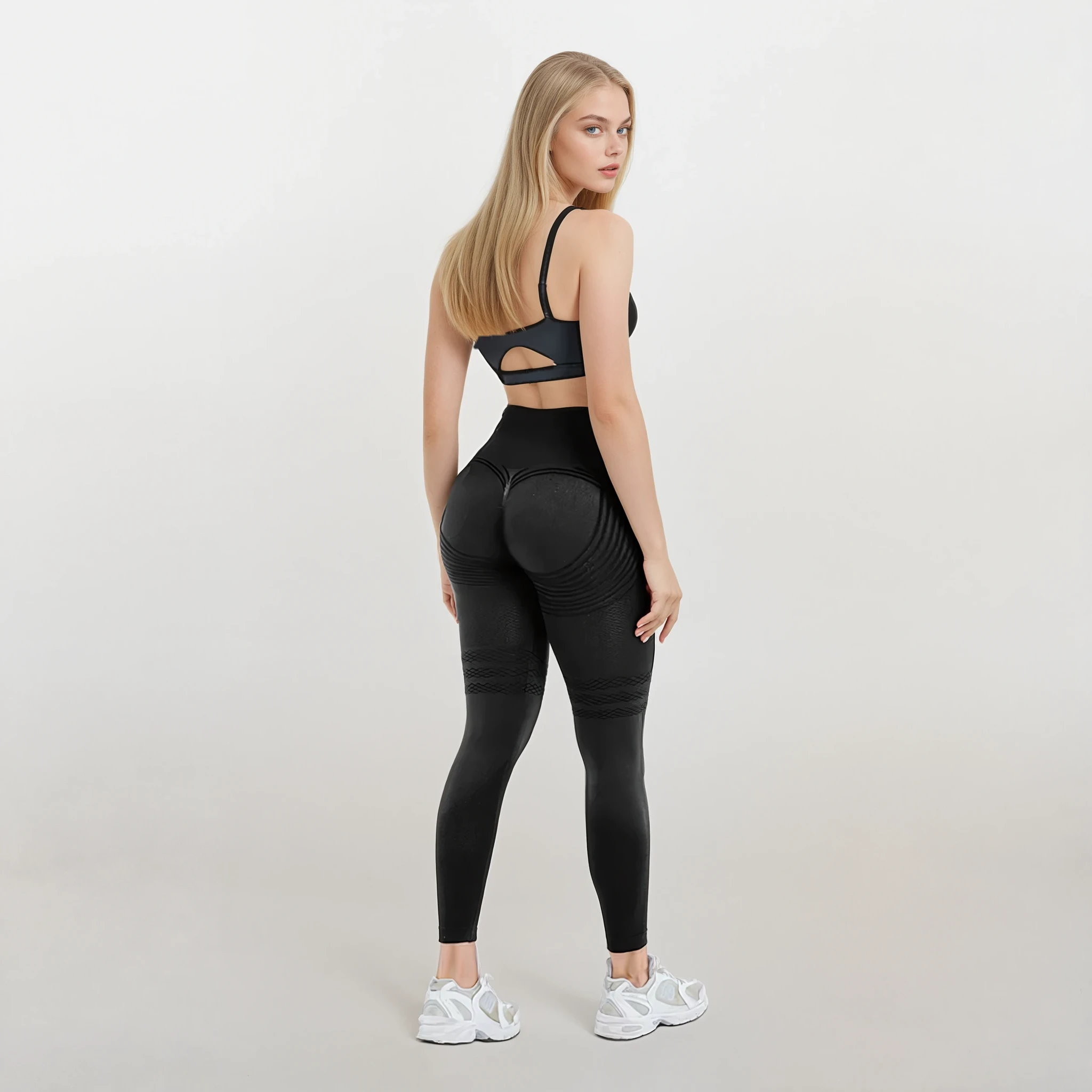 Dameslegging – Anti Cellulitis 3D-Legging Zwart met Ondersteunende Compressie