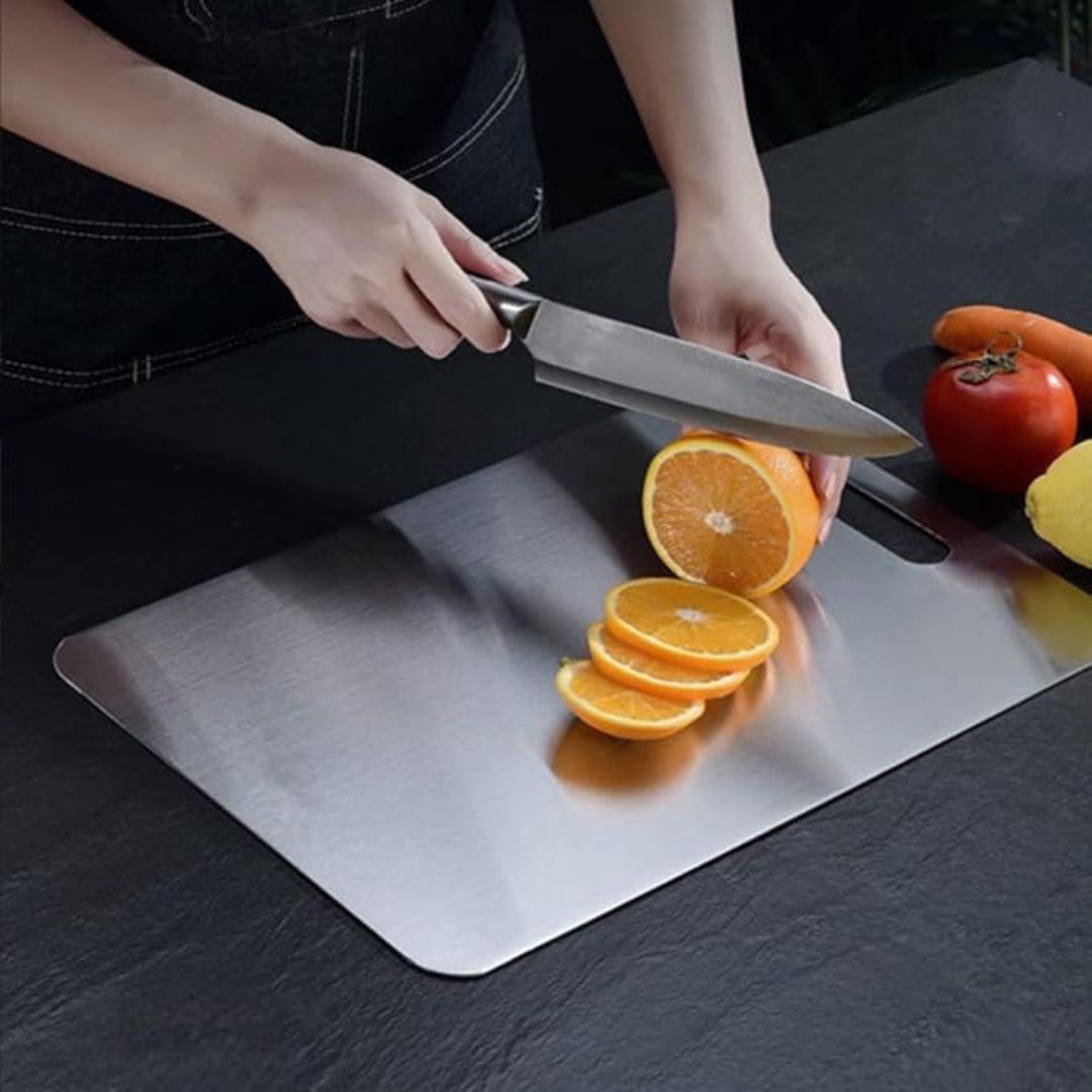 TitanPro – Tabla de cortar alemana de acero inoxidable higiénica y duradera – cocina