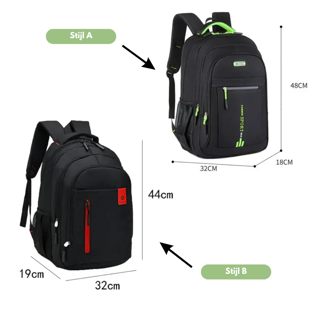 Mochila de nylon elegante – Compartimento para portátil e detalles elegantes con borla