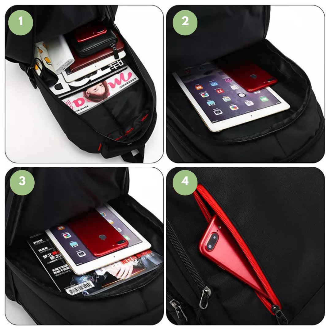 Mochila de nylon elegante – Compartimento para portátil e detalles elegantes con borla