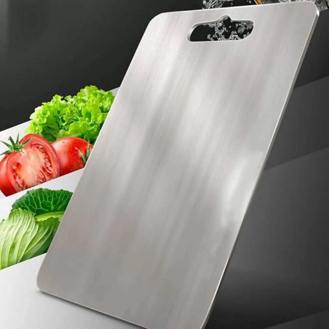 TitanPro – Tabla de cortar alemana de acero inoxidable higiénica y duradera – cocina