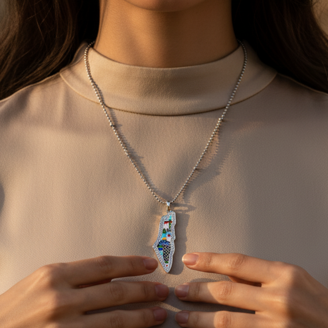 Halsketting – Palestine Heritage ketting van roestvrij staal, 50 cm lang