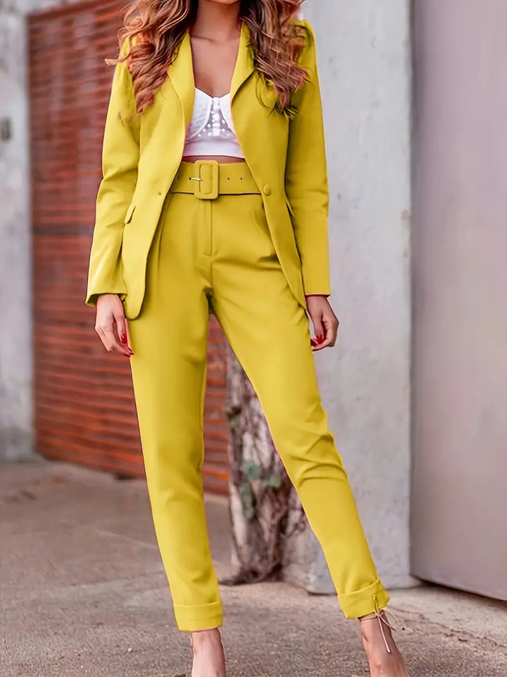 Revalki Lieva - Elegante set met open blazer en broek