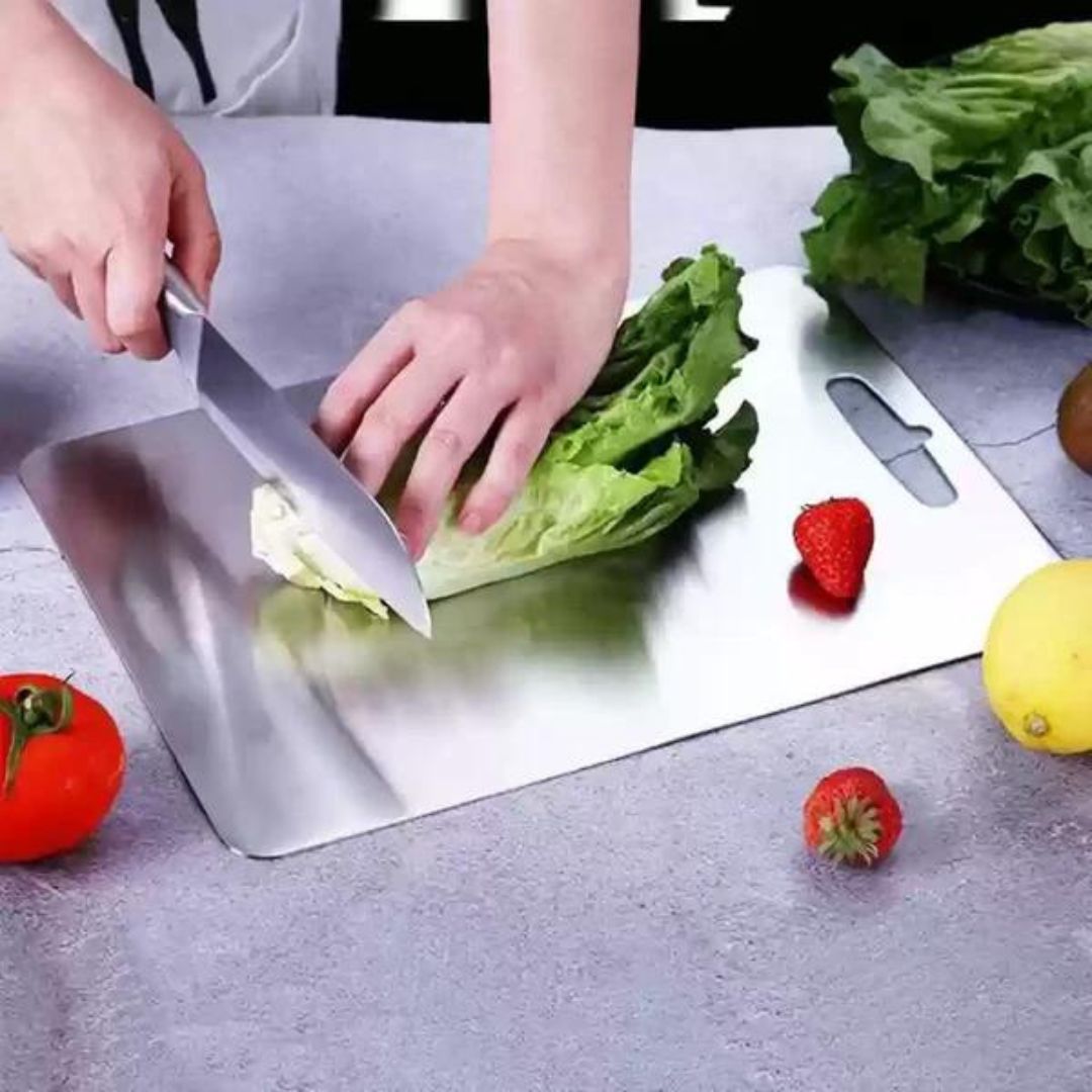 TitanPro – Tabla de cortar alemana de acero inoxidable higiénica y duradera – cocina