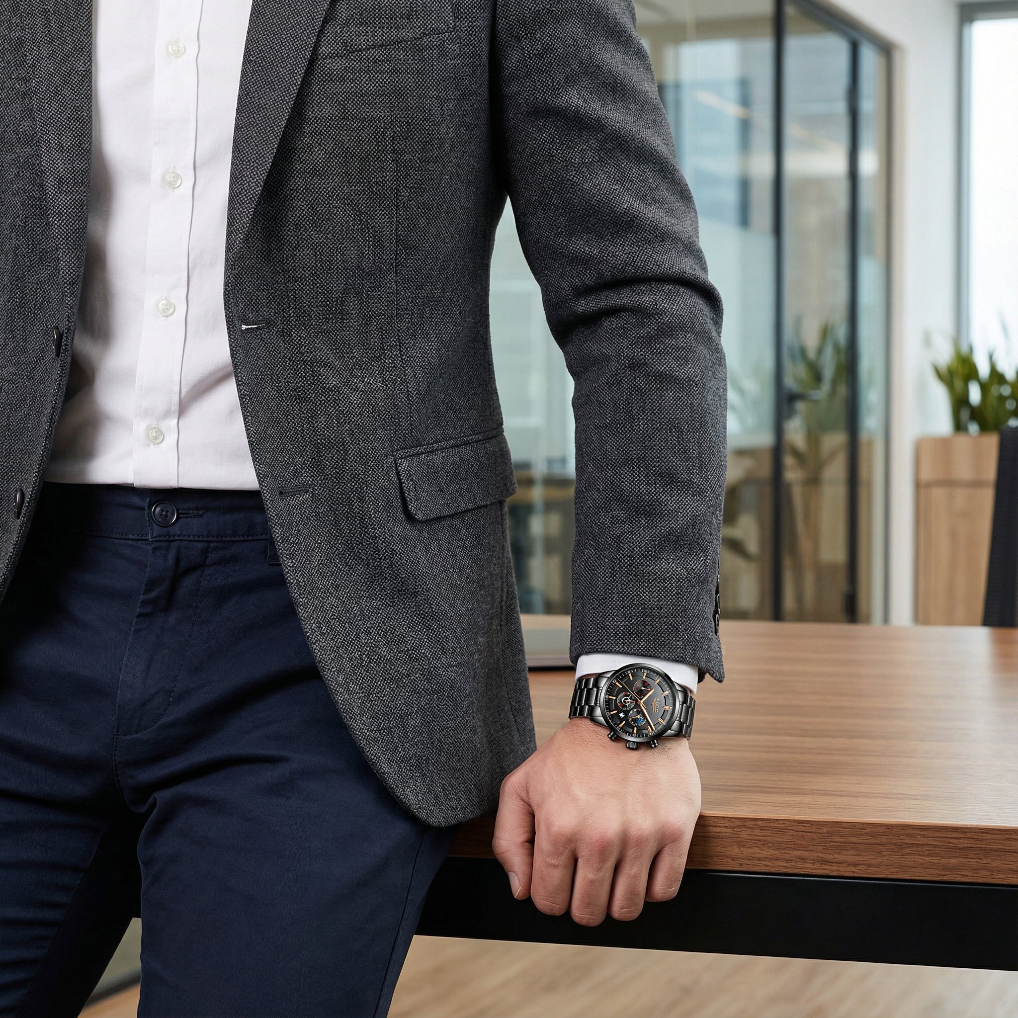 Heren Horloge SteeleX  – Robuust Stalen Ontwerp met Mineraalglas & Waterbestendigheid