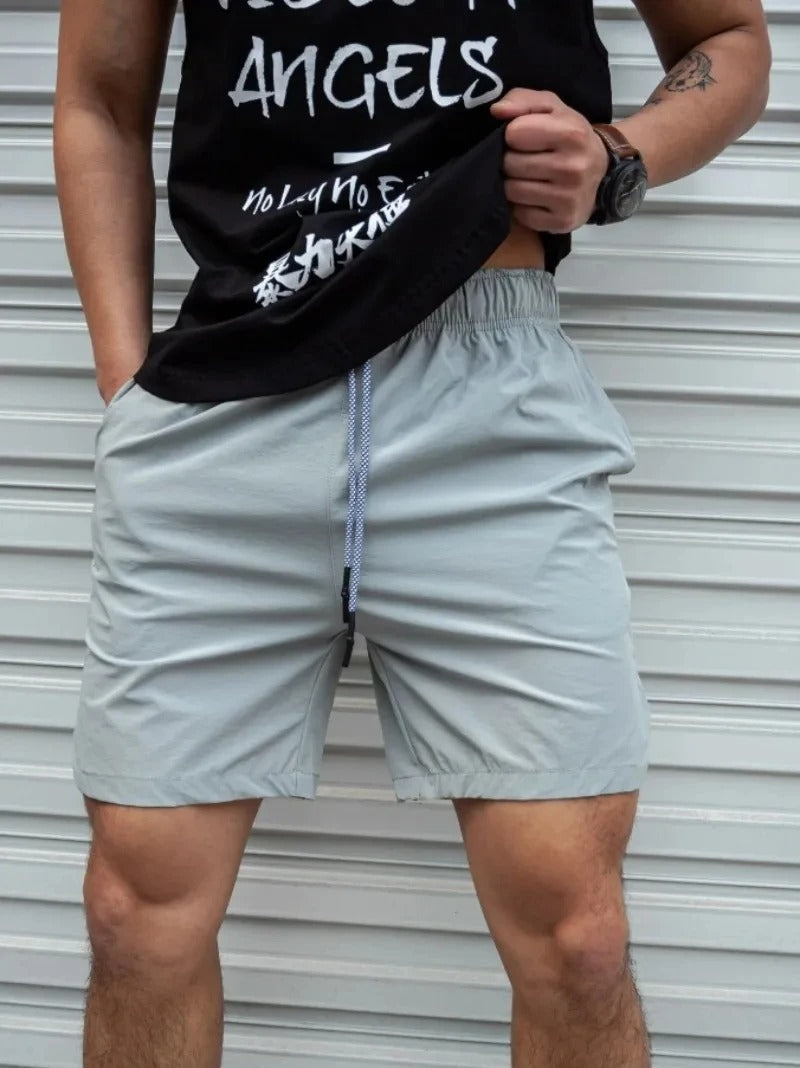 Revalki David einfarbige atmungsaktive Herren-Badehose mit Kordelzug