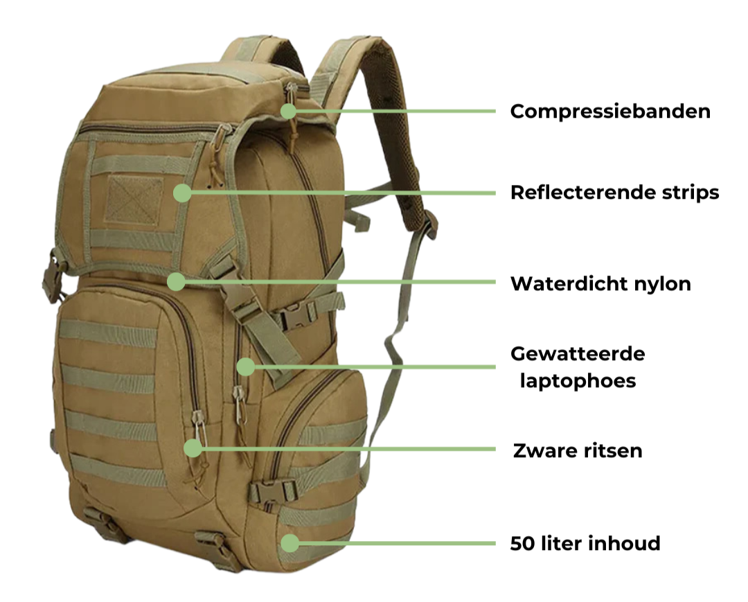 Taktischer Rucksack 50L – Wasserdicht & Langlebig für Outdoor-Abenteuer