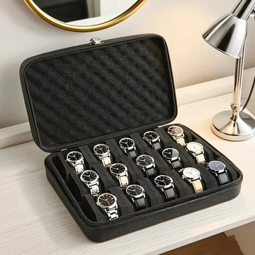 15-Slot Pressure Resistant Watch Storage Box - Portable Watch Case for Men 0