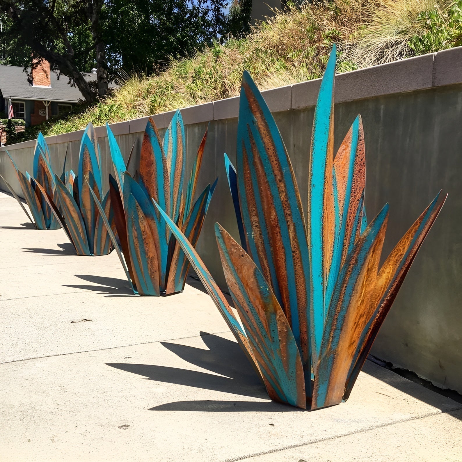 Metalen Agave Tuindecoratie – Weerbestendig Sculptuur voor Tuin en Terras