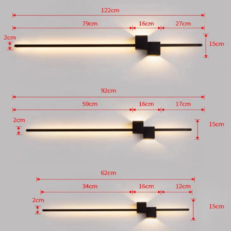 Moderne LED Wandlamp – Slanke Lichtbalk met Warm Indirect Licht & Metaal