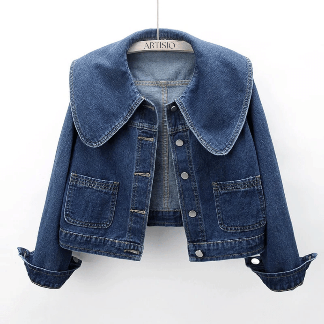Anastacia Ludwig chaqueta vaqueira | Cuello marinero único e peche de botóns simple