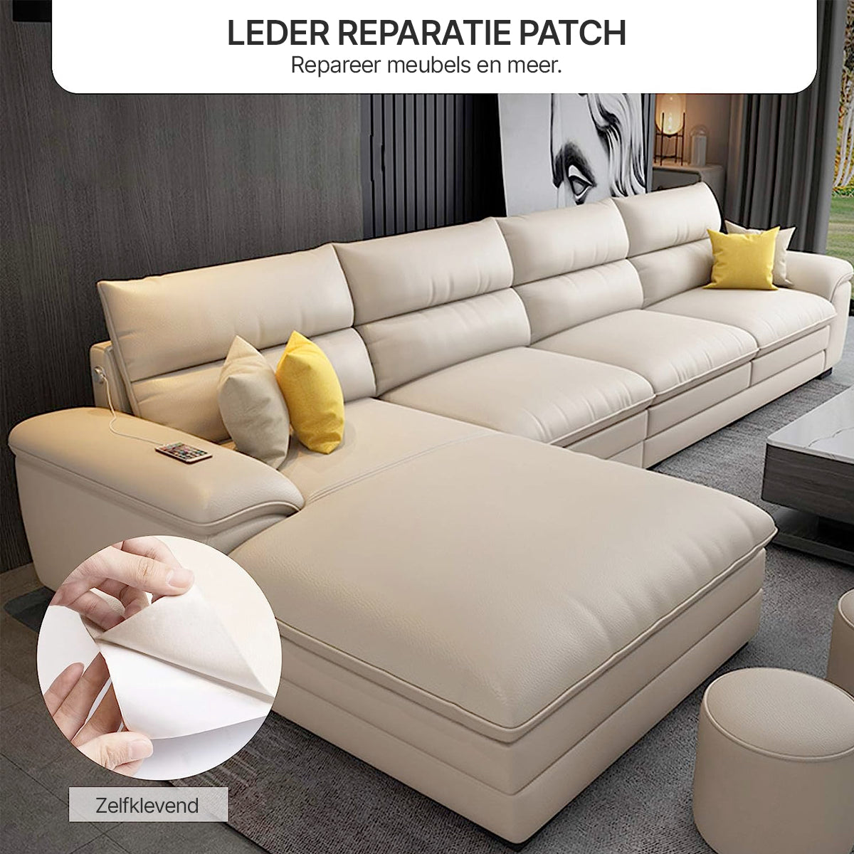 Selbstklebender Reparaturpatch – PU-Lederoptik-Folie für Möbel und Polster