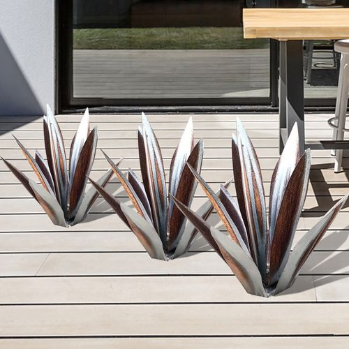 Metalen Agave Tuindecoratie – Weerbestendig Sculptuur voor Tuin en Terras