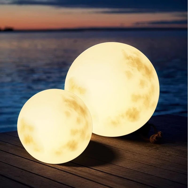 Melzano MoonlitOasis | Lámpara de xardín en forma de lúa