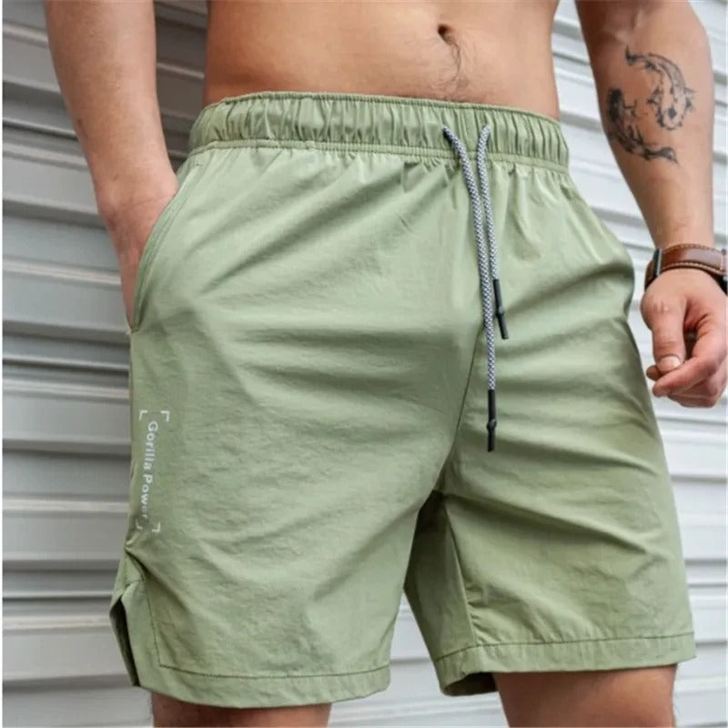 Revalki David einfarbige atmungsaktive Herren-Badehose mit Kordelzug