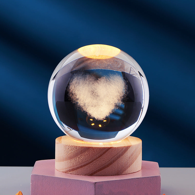 3D kristallen bol nachtlamp - Elegant licht voor een moderne sfeer