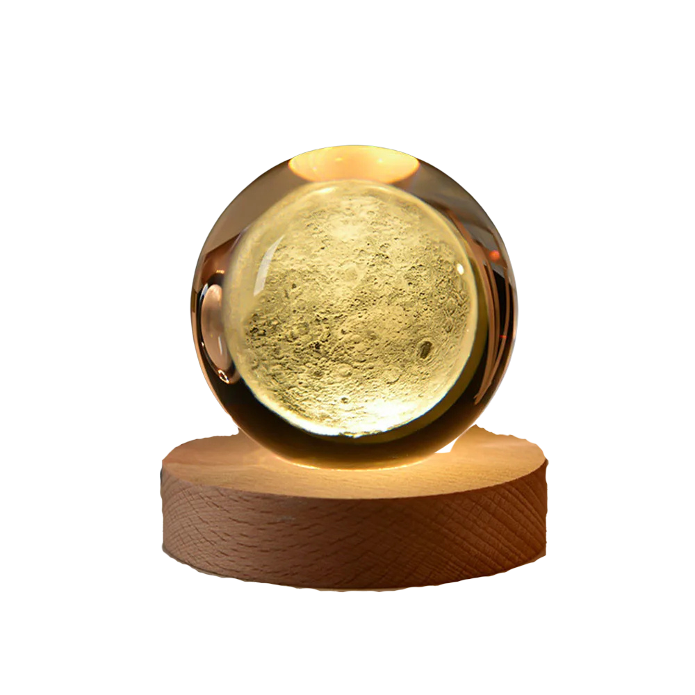 CrystalNova – Bola de cristal sistema solar gravado 3D – Decoración para o fogar agasallo