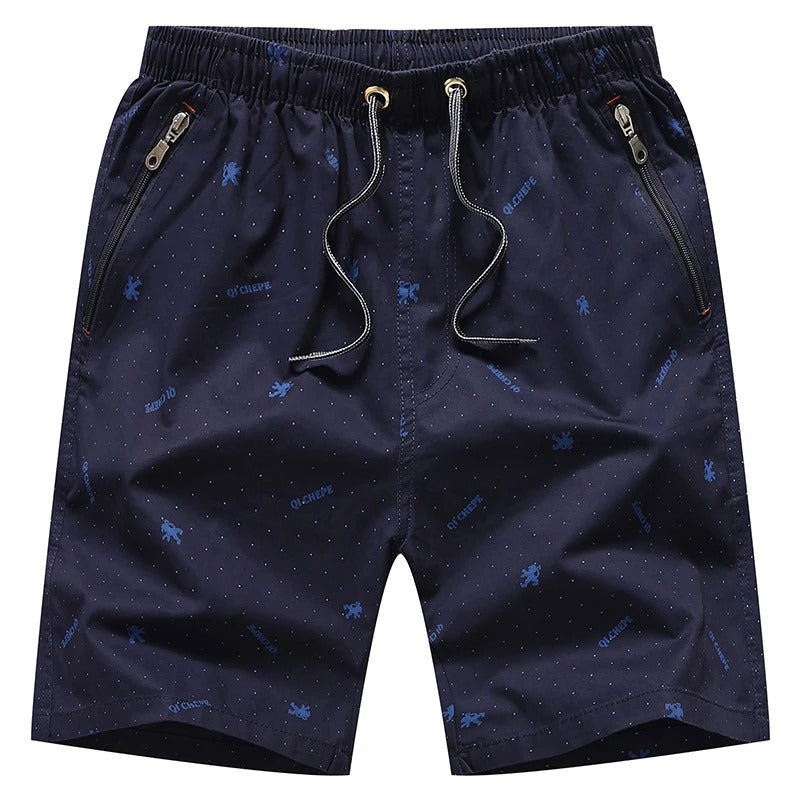 Revalki Martin traje de baño azul-beige para hombre con bolsillos con cremallera