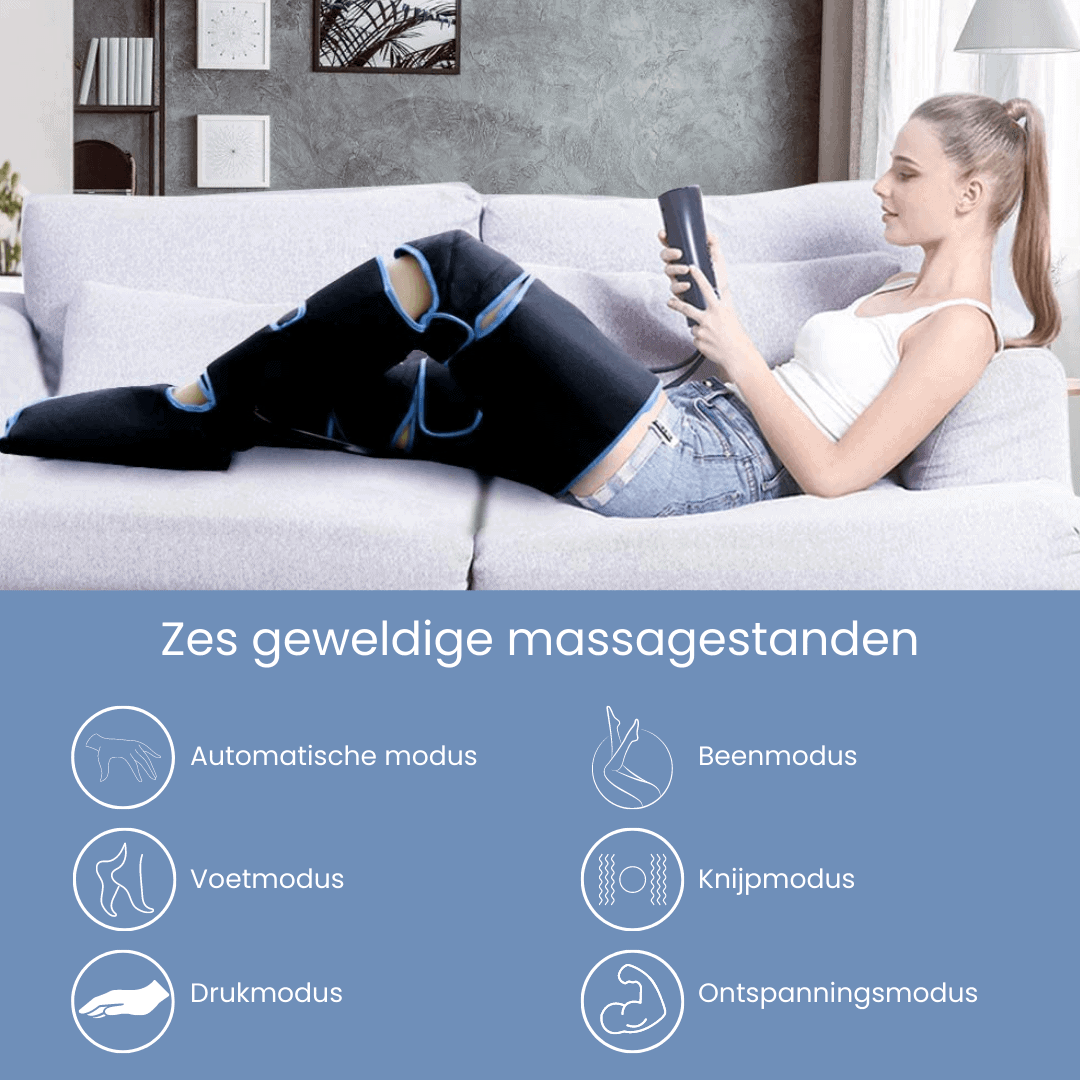 Virelo – masaxe de pernas con presión de aire 360° con calor – para pernas activas