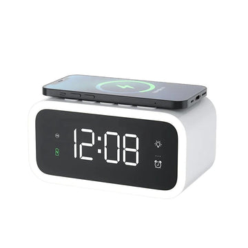 2 en 1 despertador - MultiTime - pantalla digital - carregador sense fils QI