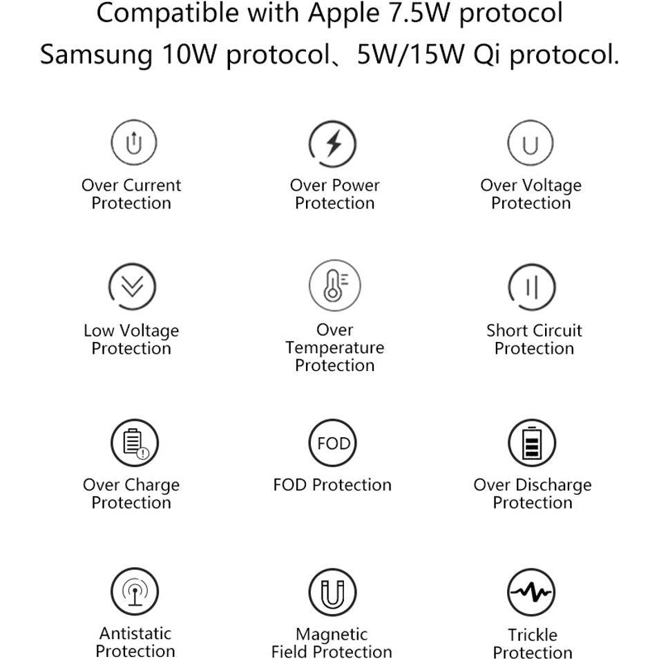 2 en 1 despertador - MultiTime - pantalla digital - carregador sense fils QI