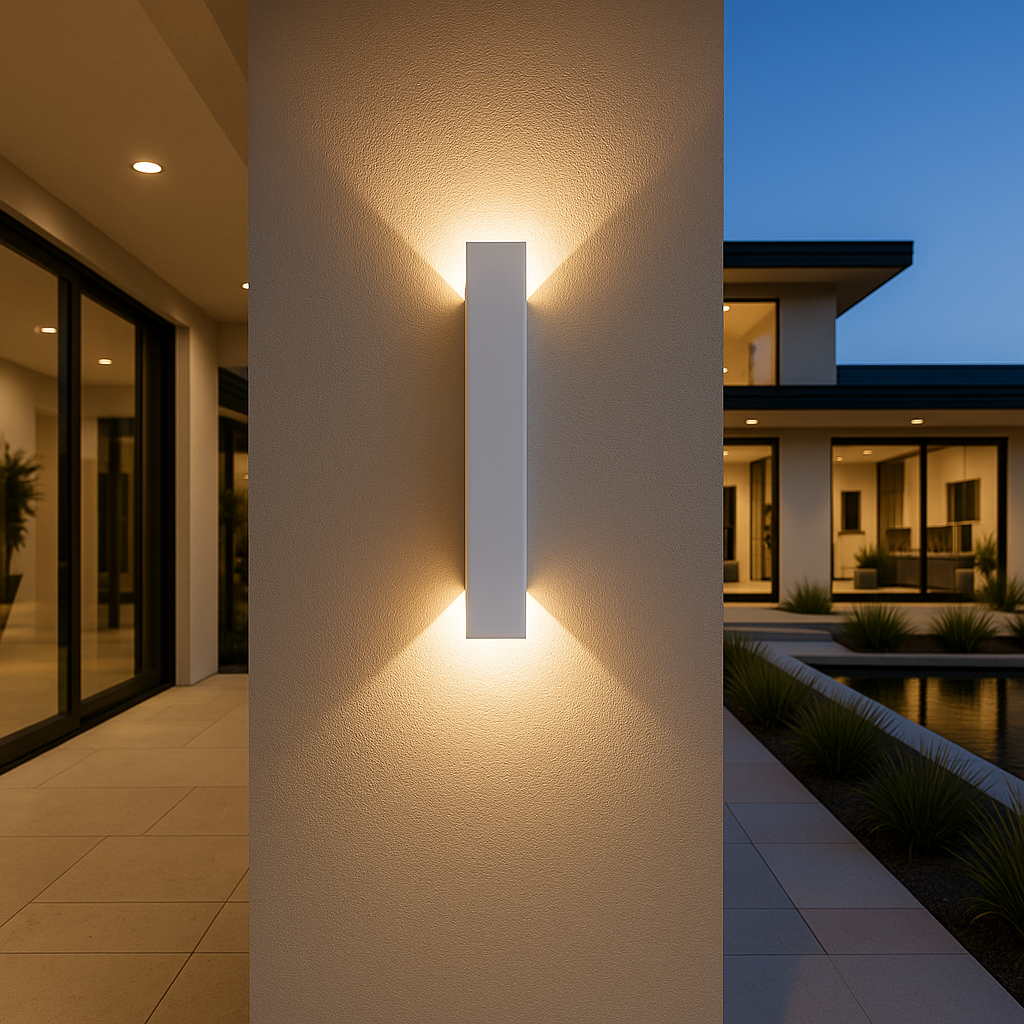 Lumora – LED-Wandleuchte, wasserdicht, Aluminium – für Außenbereich oder Badezimmer  