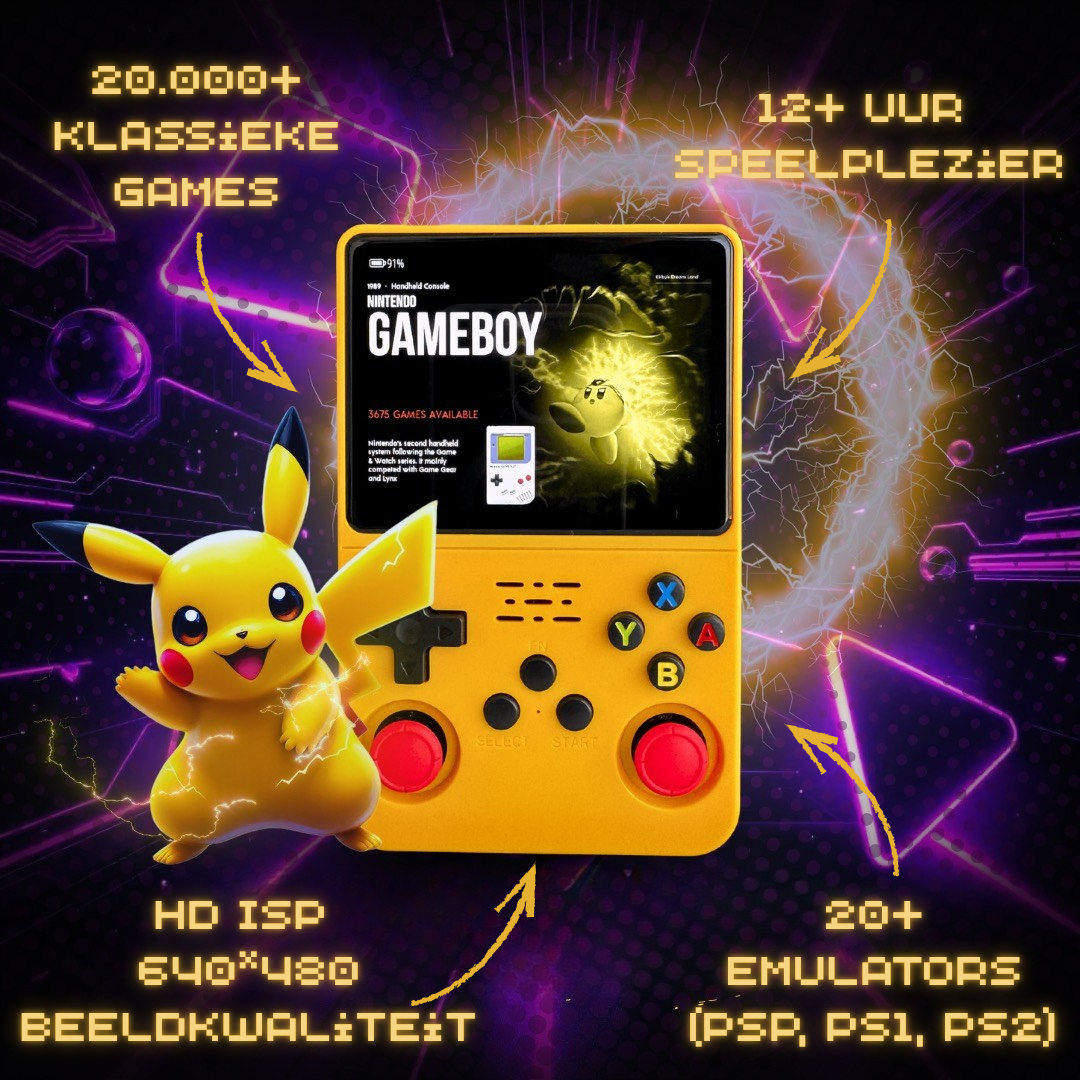 Retro Handheld Gameconsole – 64GB/128GB met 20.000–40.000+ Games