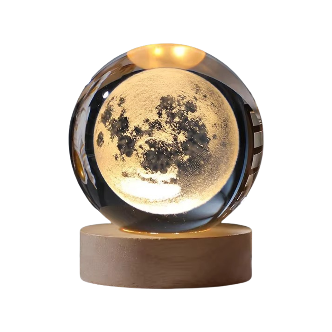 CrystalNova – Bola de cristal sistema solar gravado 3D – Decoración para o fogar agasallo