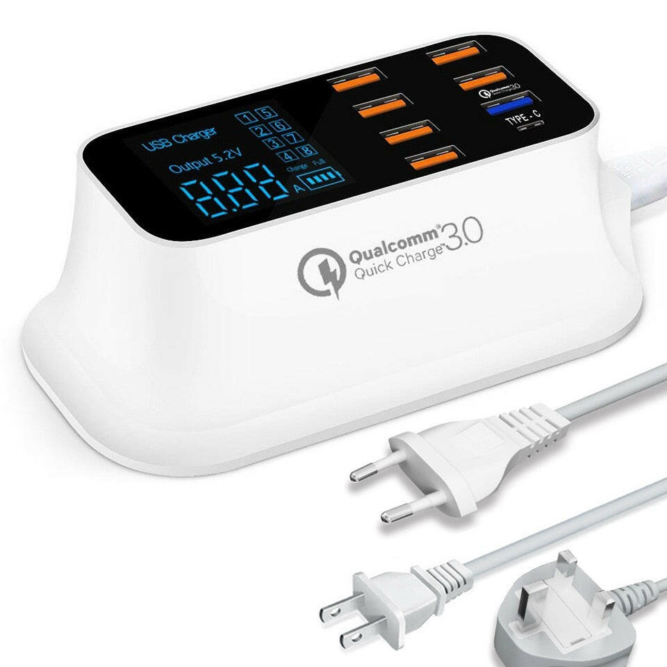 Melzano Estación de carga rápida 3.0 Slim USB