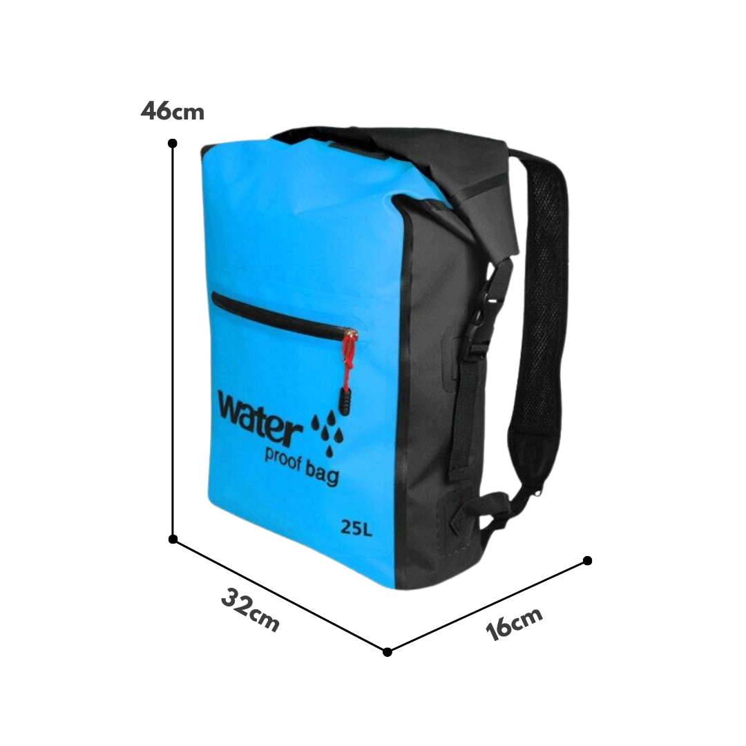 Mochila impermeable de 25L – Para deportes acuáticos y aventuras al aire libre