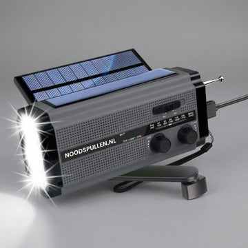 SafeWave radio de fideos 3 en 1 con dínamo, paneis solares e powerbank