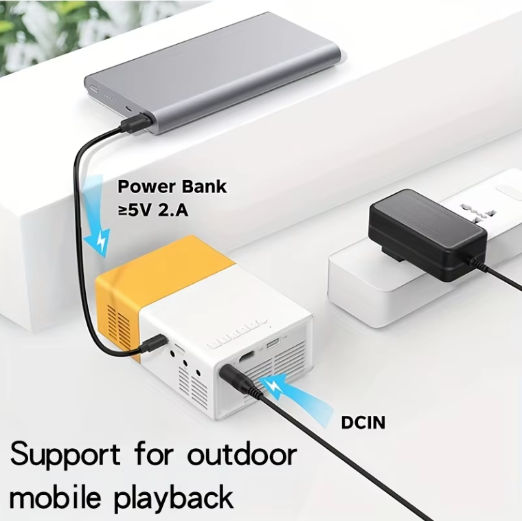 Mini Beamer – Groot Beeld tot 120”, HD Ondersteuning & HDMI/USB Aansluiting