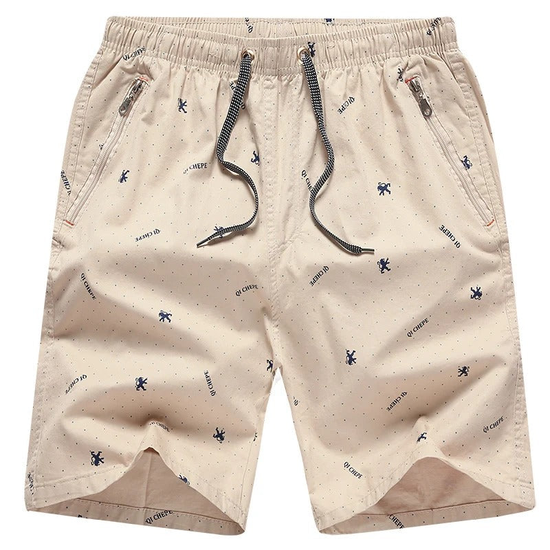 Revalki Martin traje de baño azul-beige para hombre con bolsillos con cremallera