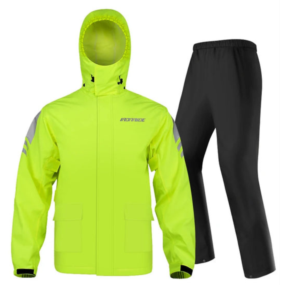 RiderPro – Chaqueta de chuvia para moto impermeable ergonómica – Unisex cortaventos