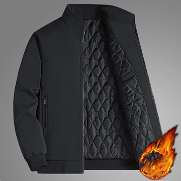 Einfarbige Winterjacke mit Stehkragen für Herren - Stilvoll  