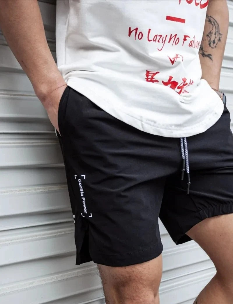 Revalki David einfarbige atmungsaktive Herren-Badehose mit Kordelzug