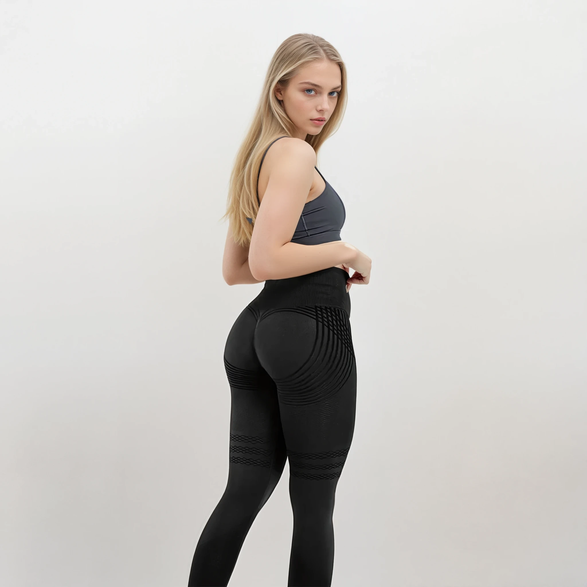 Dameslegging – Anti Cellulitis 3D-Legging Zwart met Ondersteunende Compressie