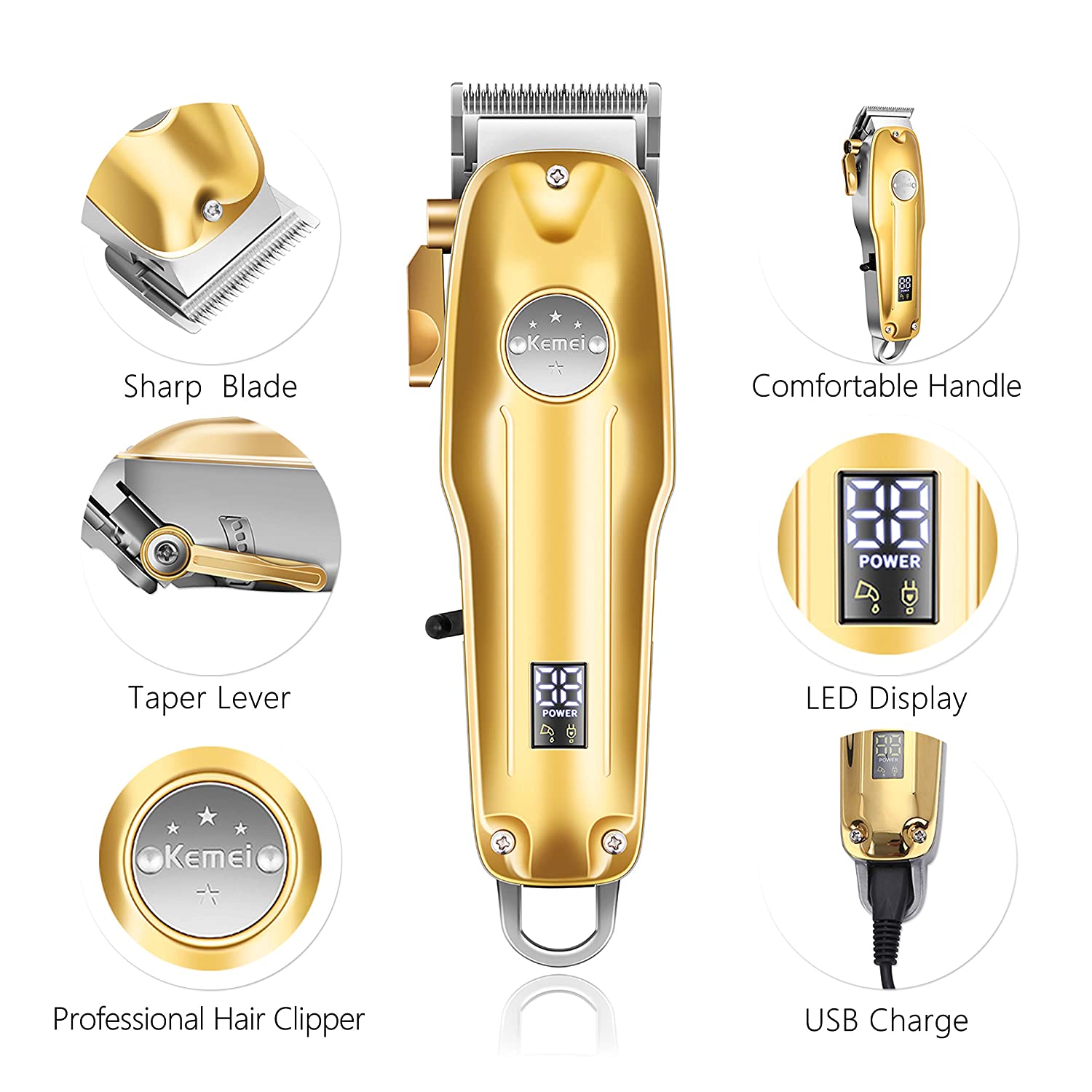 3-in-1 Professionele Haartrimmer Set - Draadloze Trimmer, T-Blade Outliner en Foil Scheerapparaat voor Mannen Vestragear