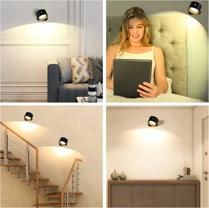 Lumini LED Wall Lamp | Wireless & Rechargeable with 360° Rotatability
