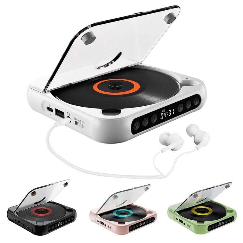 Portable CD Speler – Bluetooth Muziekspeler met Oplaadbare Batterij en Koptelefoonaansluiting