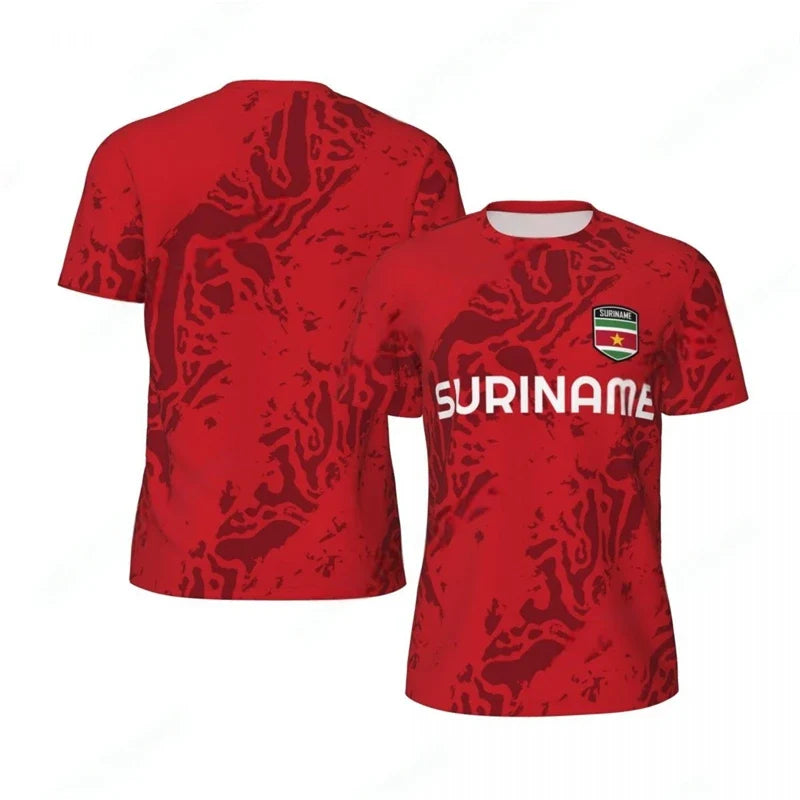 3D Suriname Vlag Voetbal T-shirt voor Mannen, Sneldrogend en Casual Stijl 6