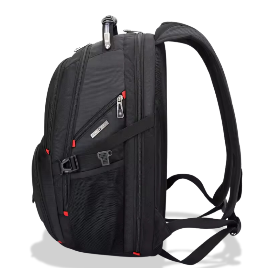 17 inch multifunctional laptop backpack black SWISS 17" Waterproof USB Charge Port Swiss-style Multi Tectonic NuTech 17 Backpack is made of durable Meinaili Multi-Functional Waterproof, Expandable, Shoes